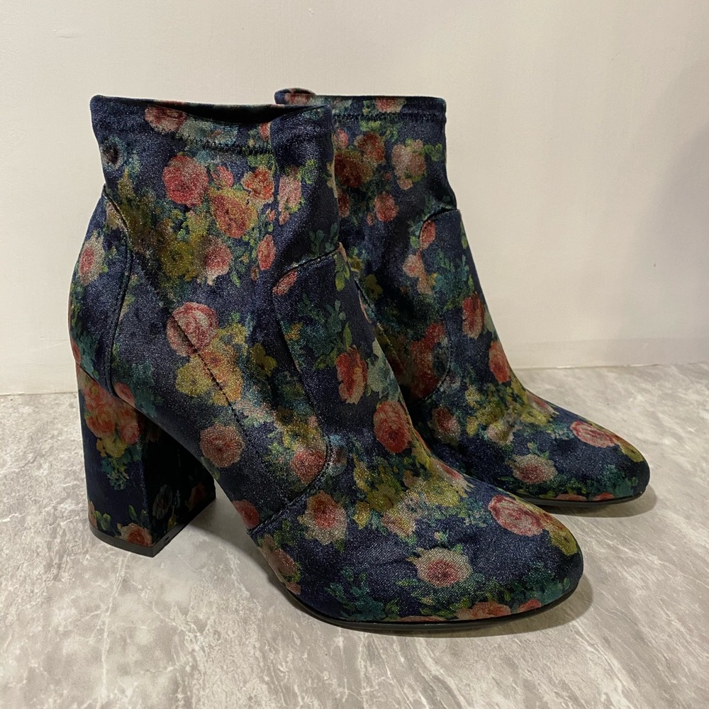 Abound Blue floral ankle boots